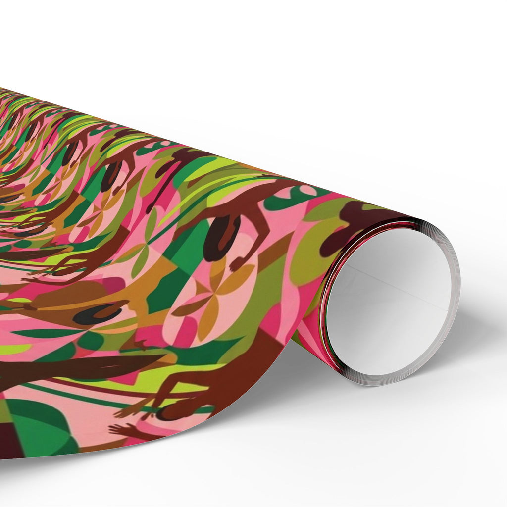 Pink & Green Abstract Figures Wrapping Paper — Family Wrap Co.