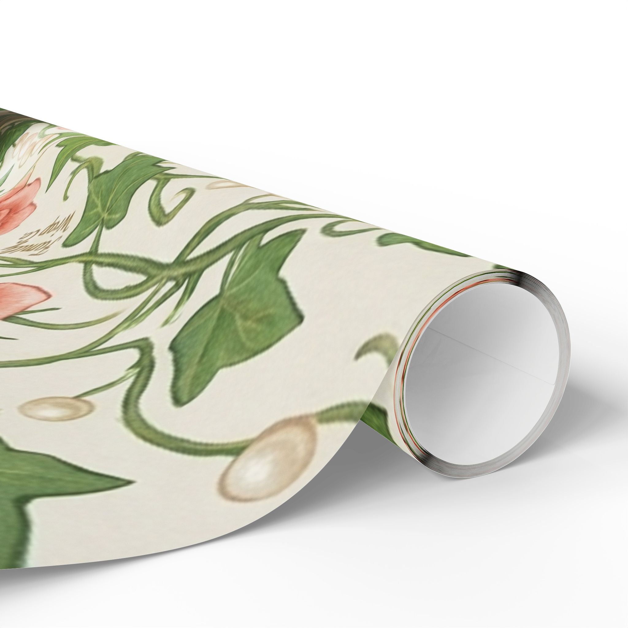 Pink & Green Rose Lattice -- Garden of Pearls — African American Gift Wrap by Family Wrap Co.