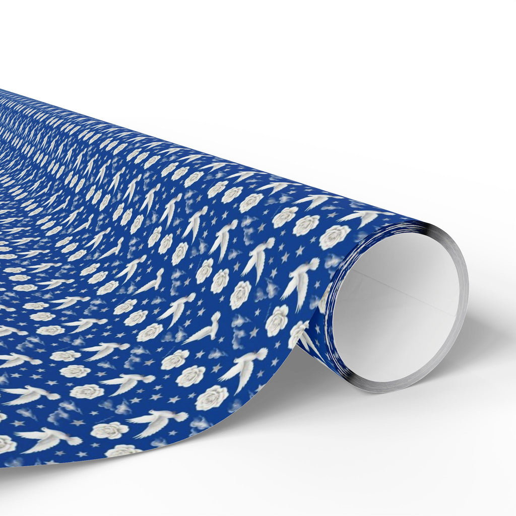 Royal Blue & White Cloud Garden -- Celestial Bloom — African American Gift Wrap by Family Wrap Co.