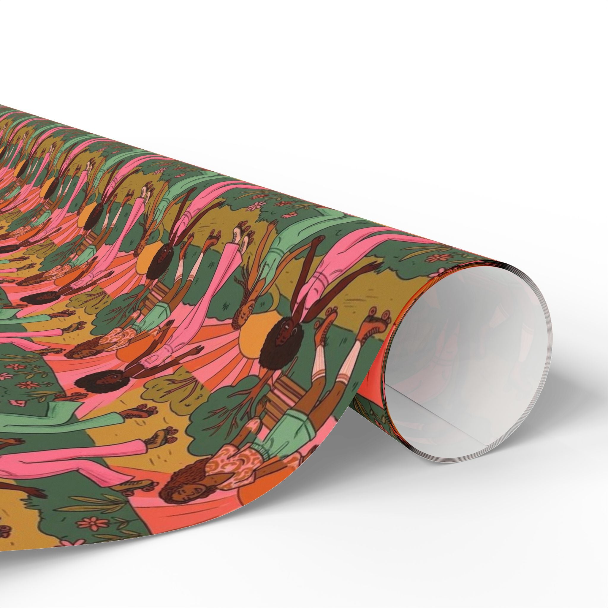 Sunset Roller Skating Energy Wrapping Paper — Family Wrap Co.