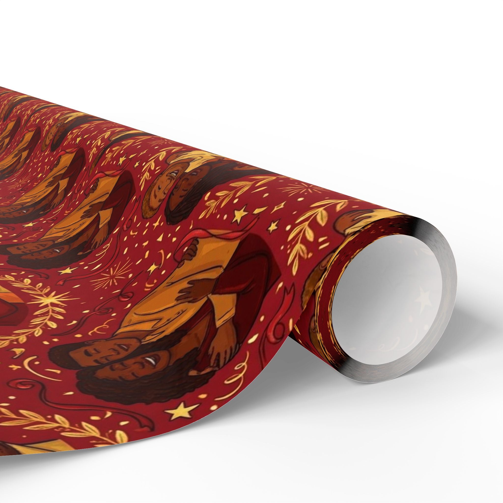 Crimson & Gold Festive Families Wrapping Paper — Family Wrap Co.