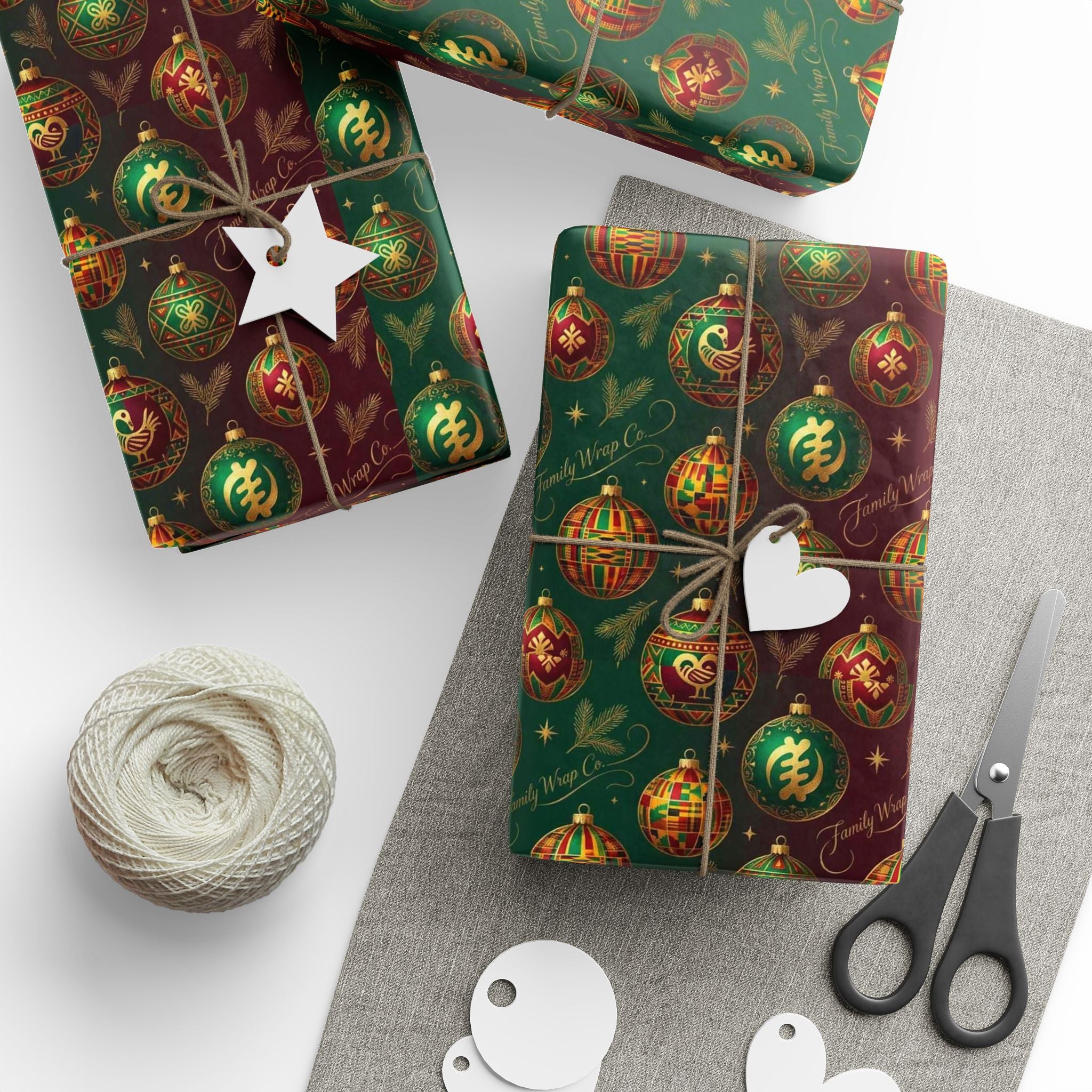 Golden Ornament Celebration Wrapping Paper — Family Wrap Co.