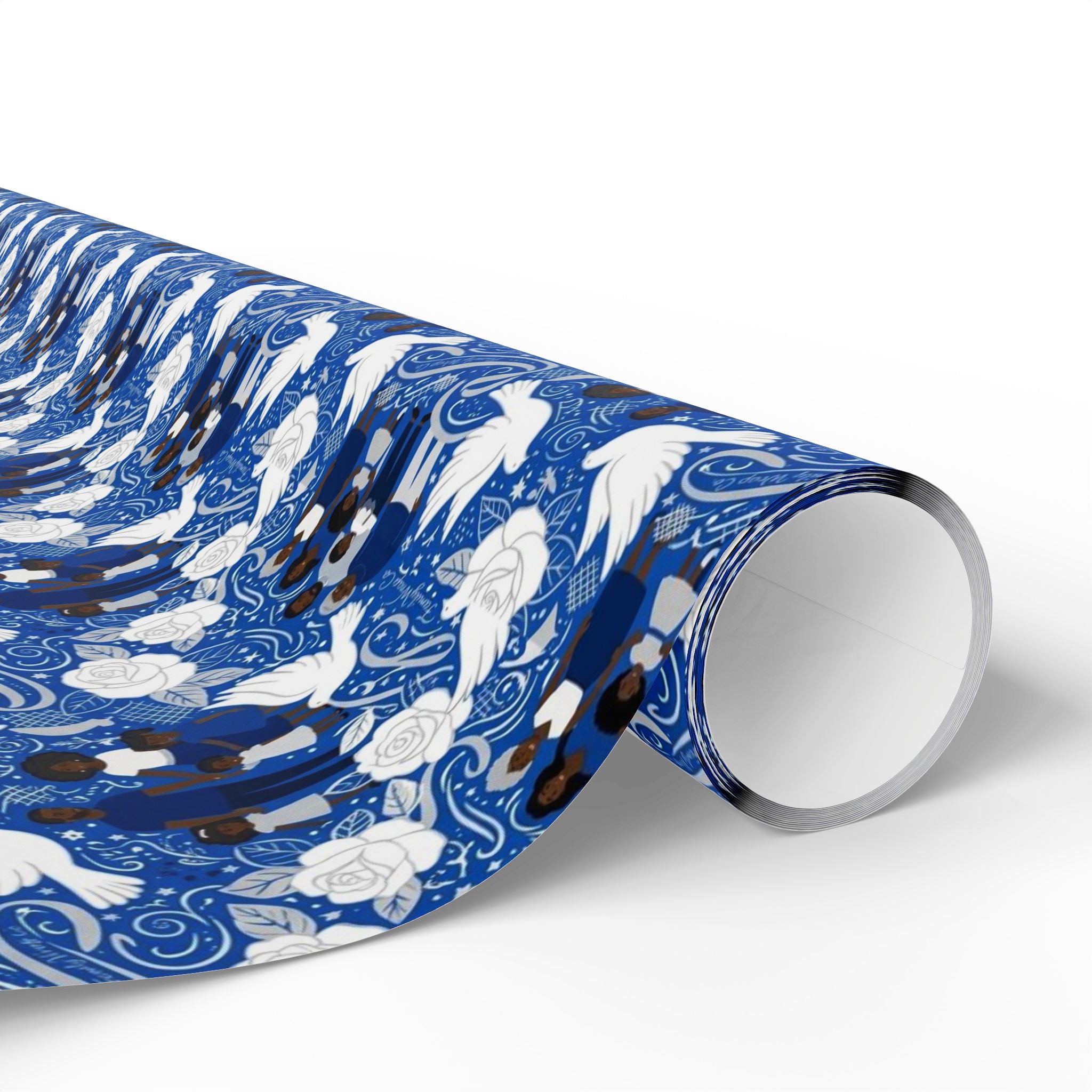 Blue & White Grace Family Collection — African American Gift Wrap by Family Wrap Co.