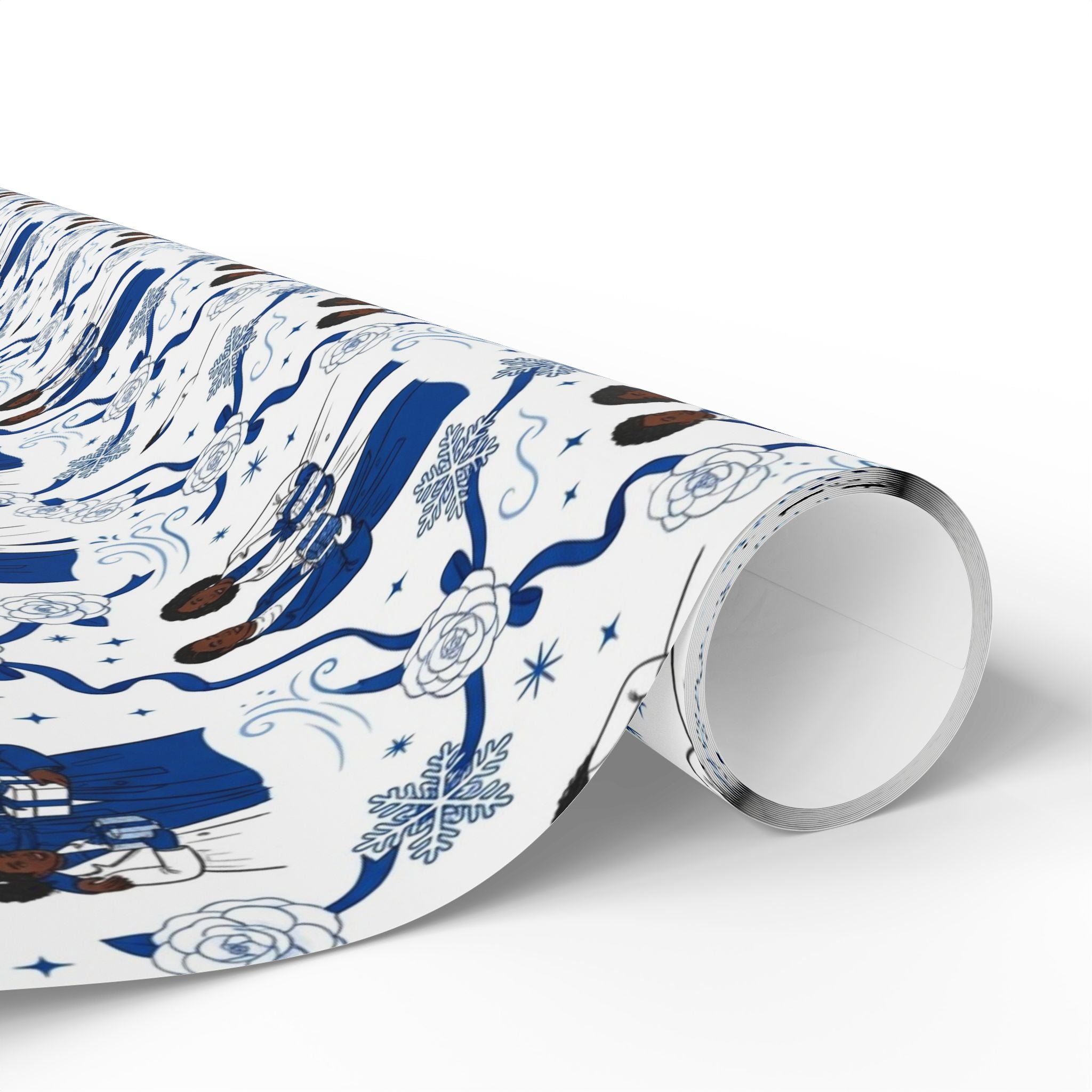 Royal Blue & White Winter Grace Gift Wrap — Family Wrap Co.