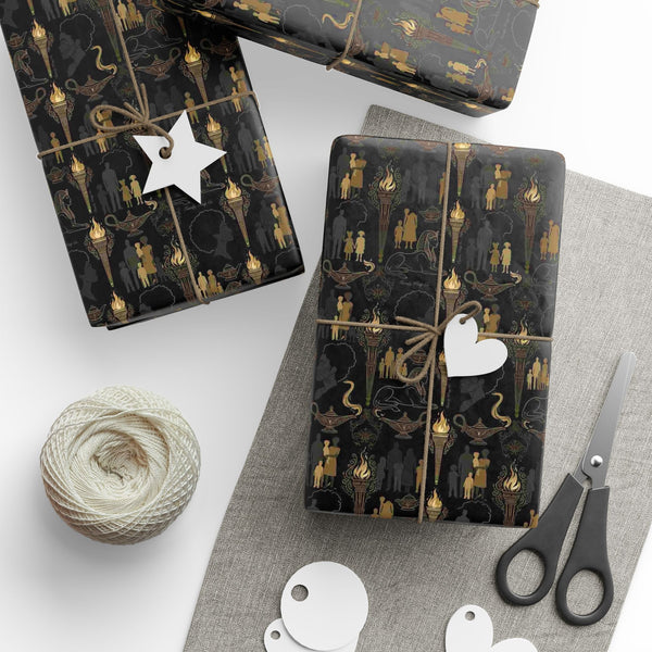 Onyx Sphinx & Gold Wrapping Paper — Family Wrap Co.