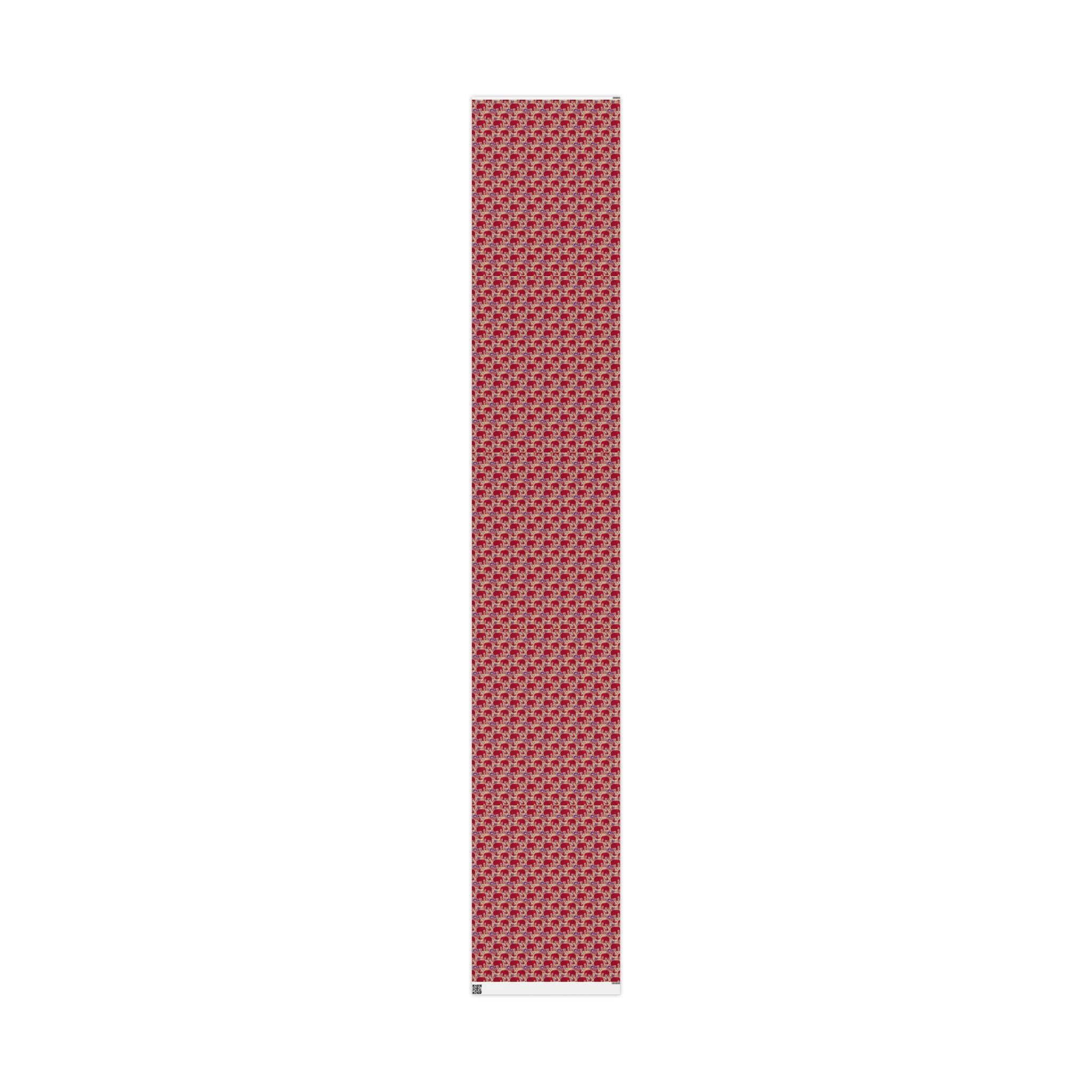 Crimson & Cream Regal Pattern — African American Gift Wrap by Family Wrap Co.