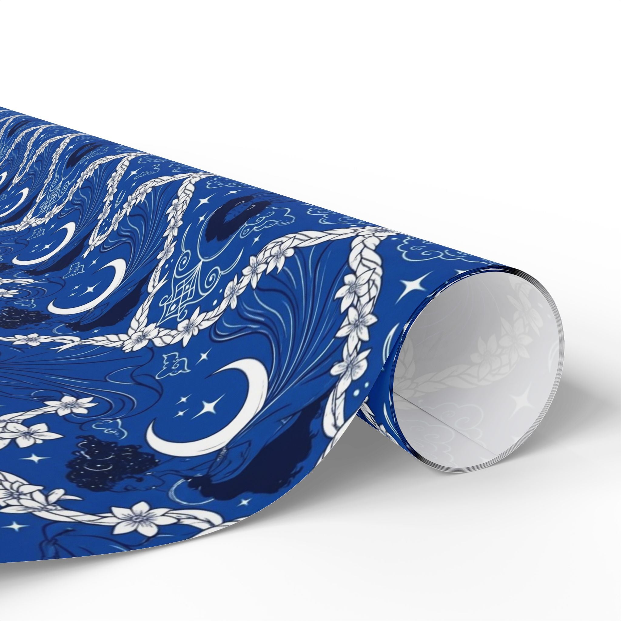 Royal Blue & White Celestial Sisters Gift Wrap — Family Wrap Co.