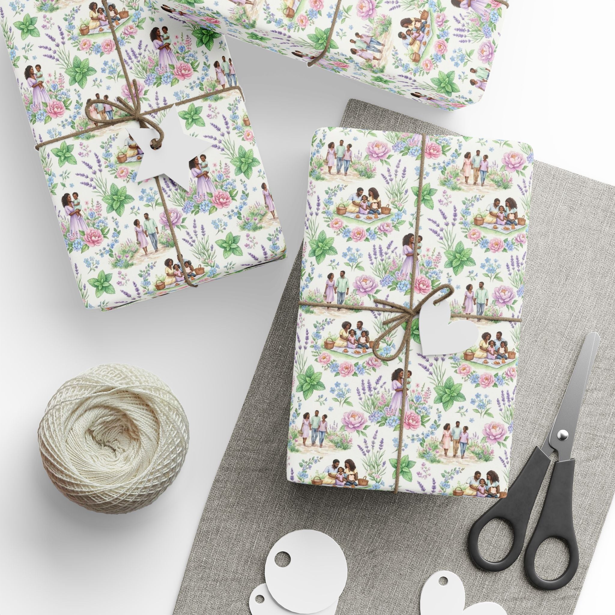 Lavender & Mint Family Garden Wrapping Paper — Family Wrap Co.