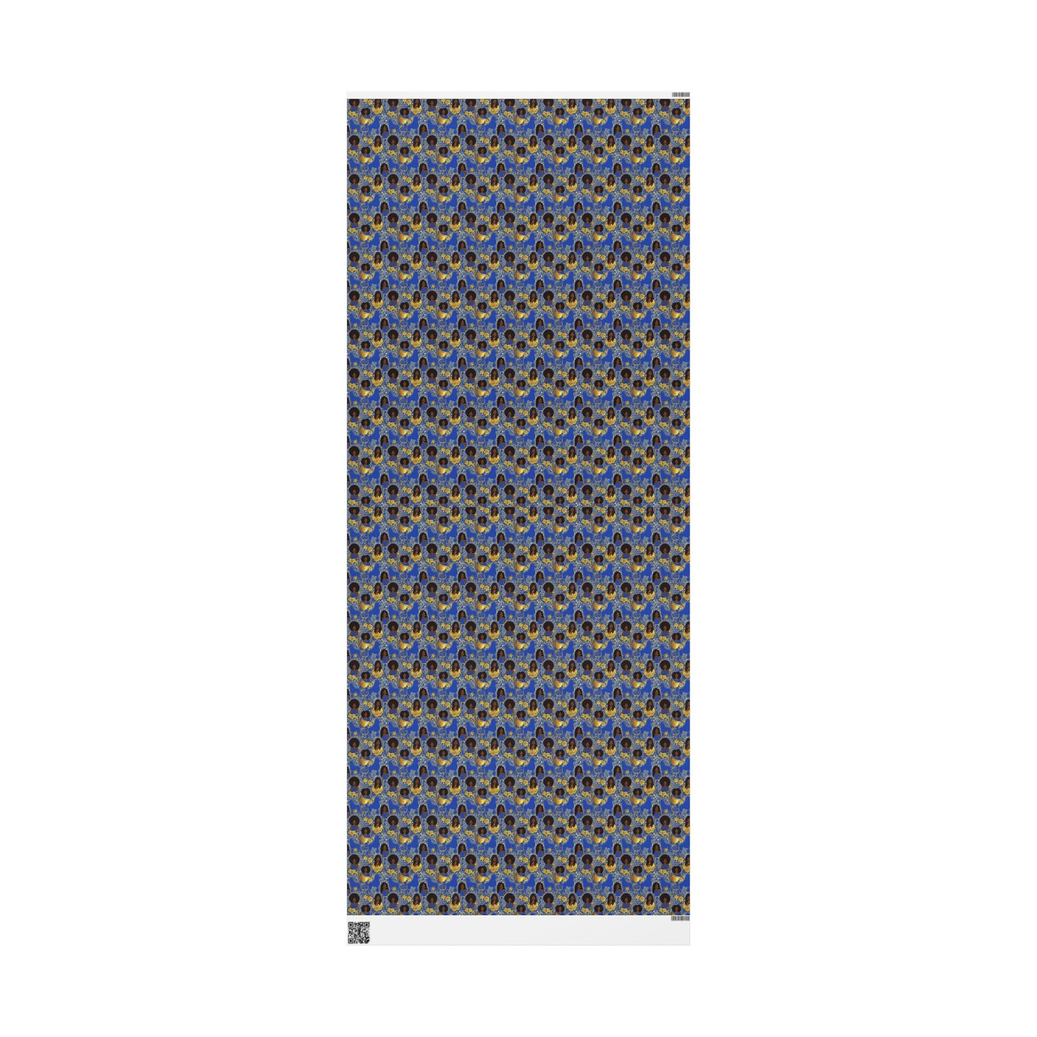 Blue & Gold Glamour Women's Collection — African American Gift Wrap by Family Wrap Co.