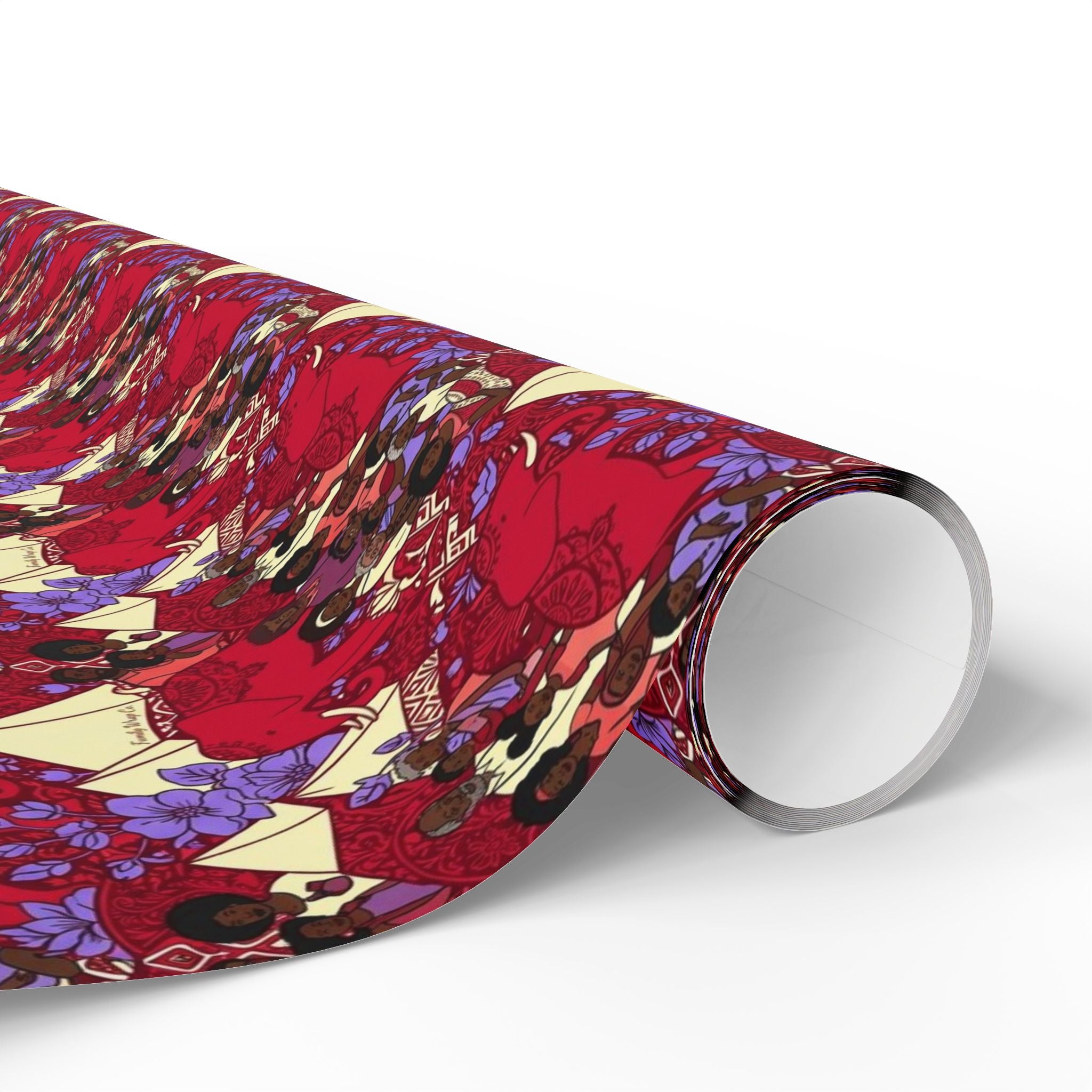 Crimson & Cream Heritage Family Wrap — African American Gift Wrap by Family Wrap Co.