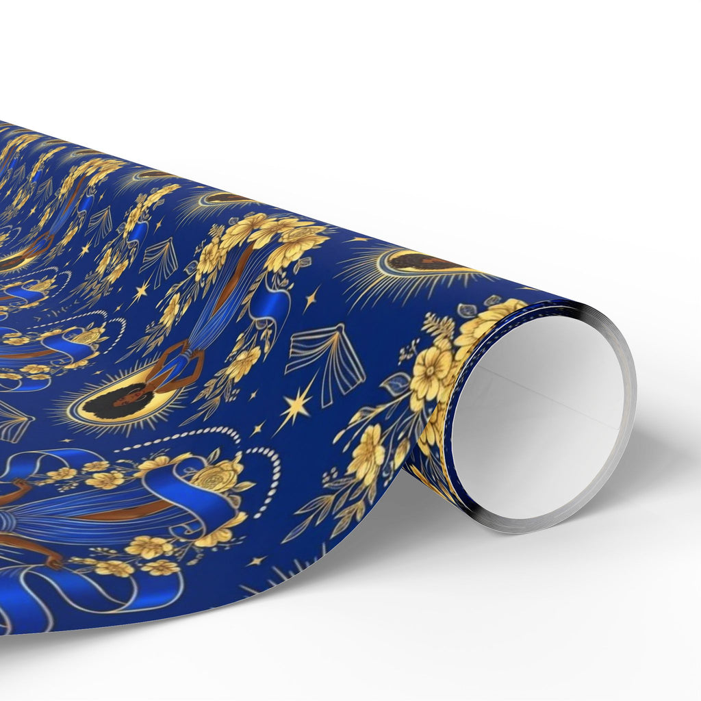 Blue & Gold Radiant Wisdom Wrapping Paper — Family Wrap Co.