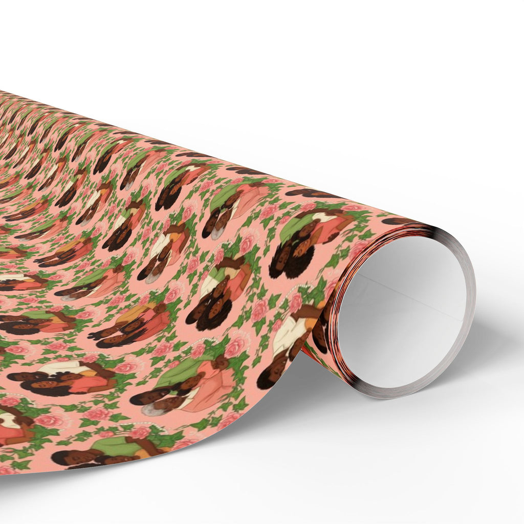 Pink & Green Ivy Bloom -- Families of Grace — African American Gift Wrap by Family Wrap Co.