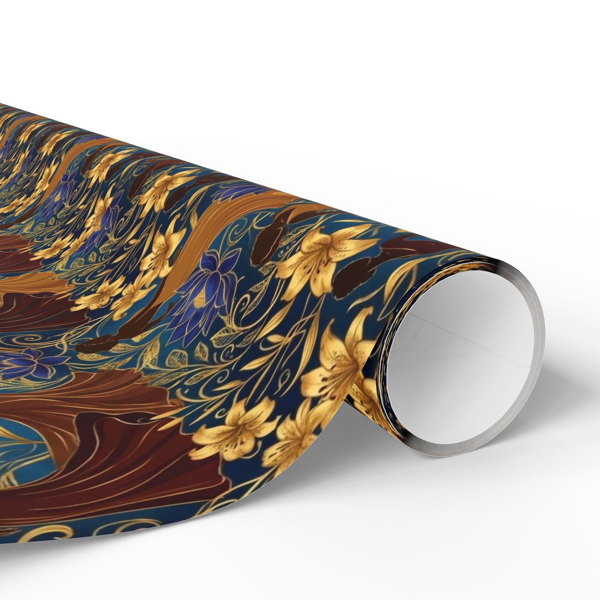 Blue Gold Botanical Luxe Wrapping Paper — Family Wrap Co.