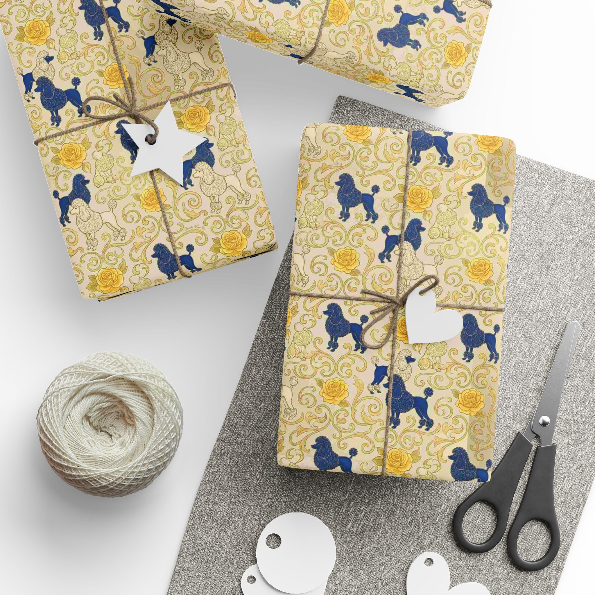 Cobalt Filigree Garden Wrapping Paper — Family Wrap Co.