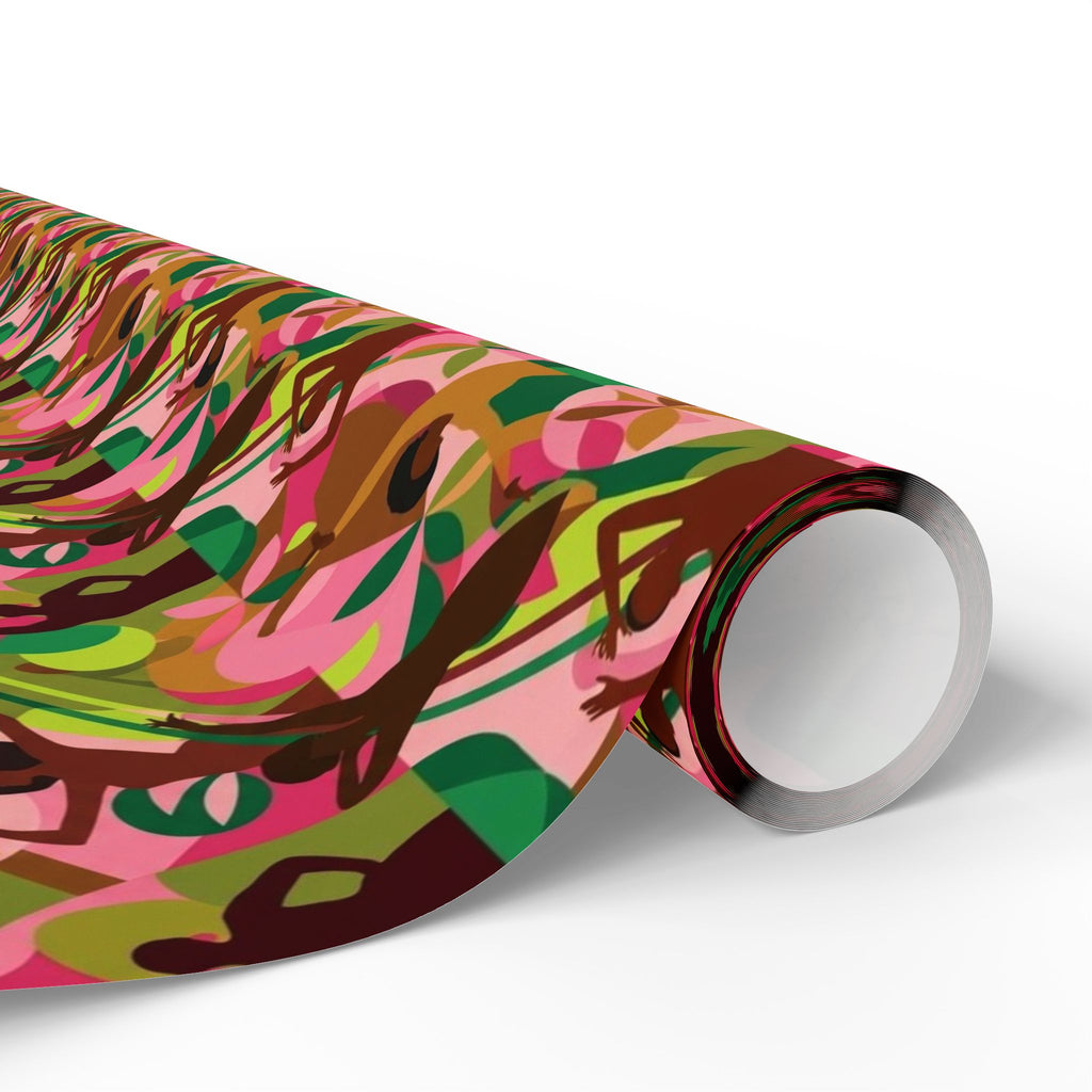 Pink & Green Abstract Figures Wrapping Paper — Family Wrap Co.