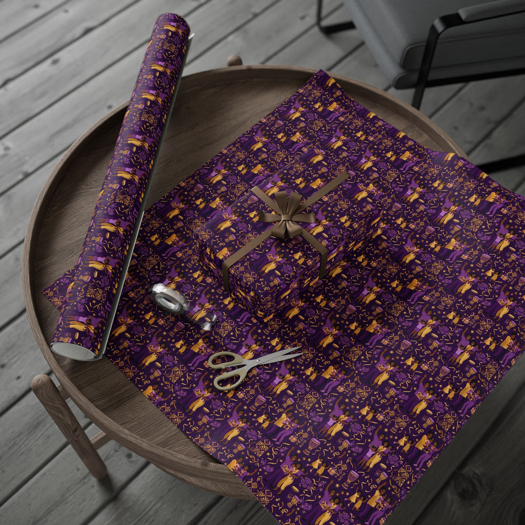 Purple & Gold Family Jubilee Wrapping Paper — Family Wrap Co.