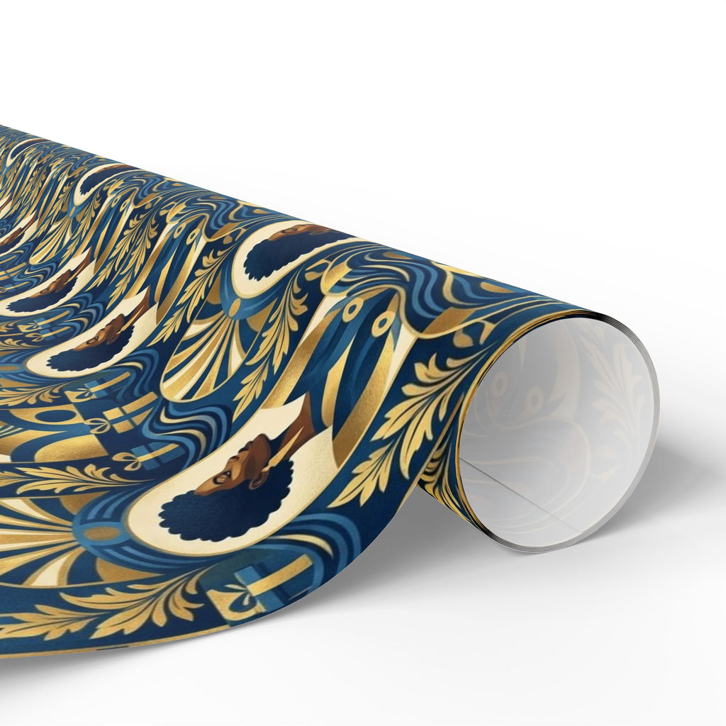 Blue & Gold Modern Muse Mosaic Wrapping Paper — Family Wrap Co.