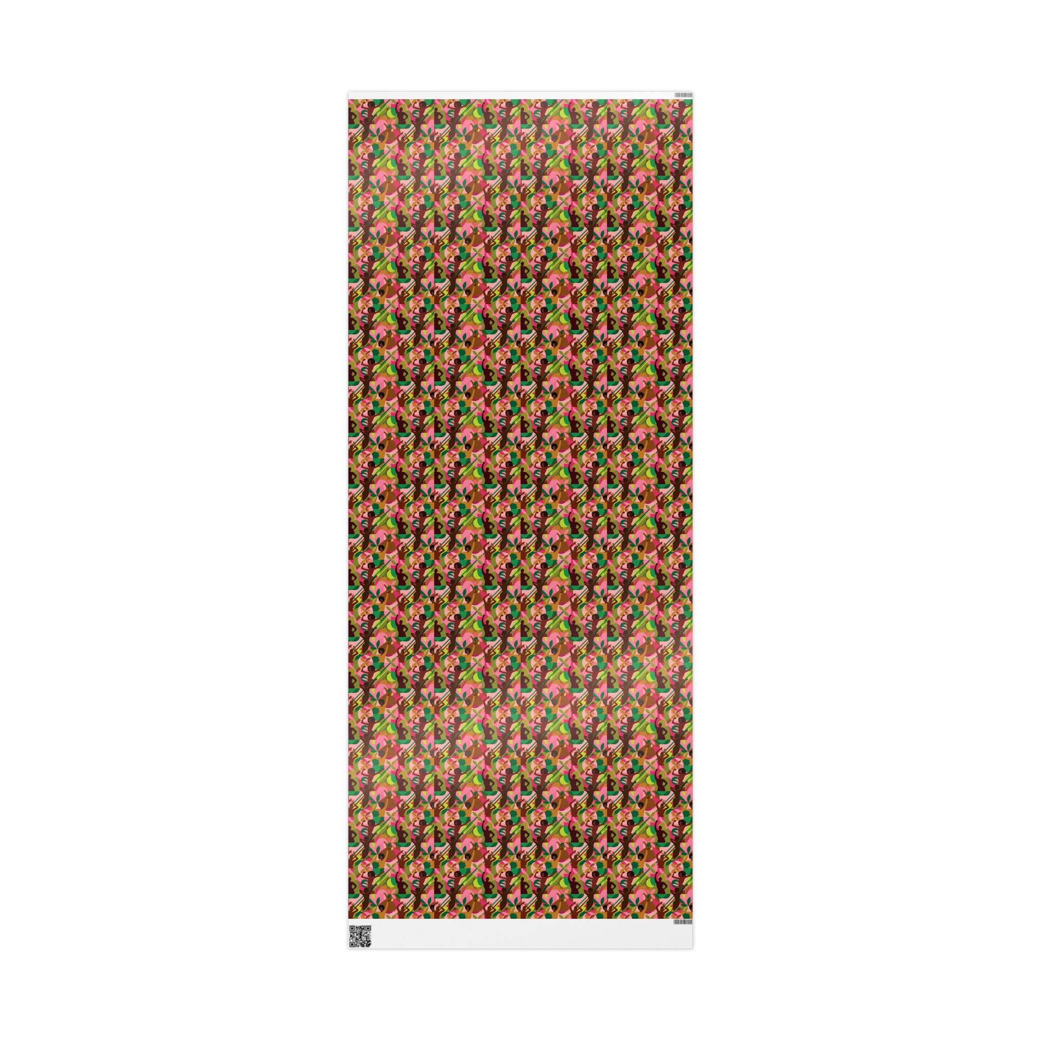 Pink & Green Abstract Figures Wrapping Paper — Family Wrap Co.