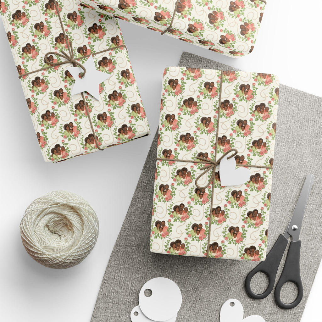 Rose Garden & Ivy Family — African American Gift Wrap by Family Wrap Co.