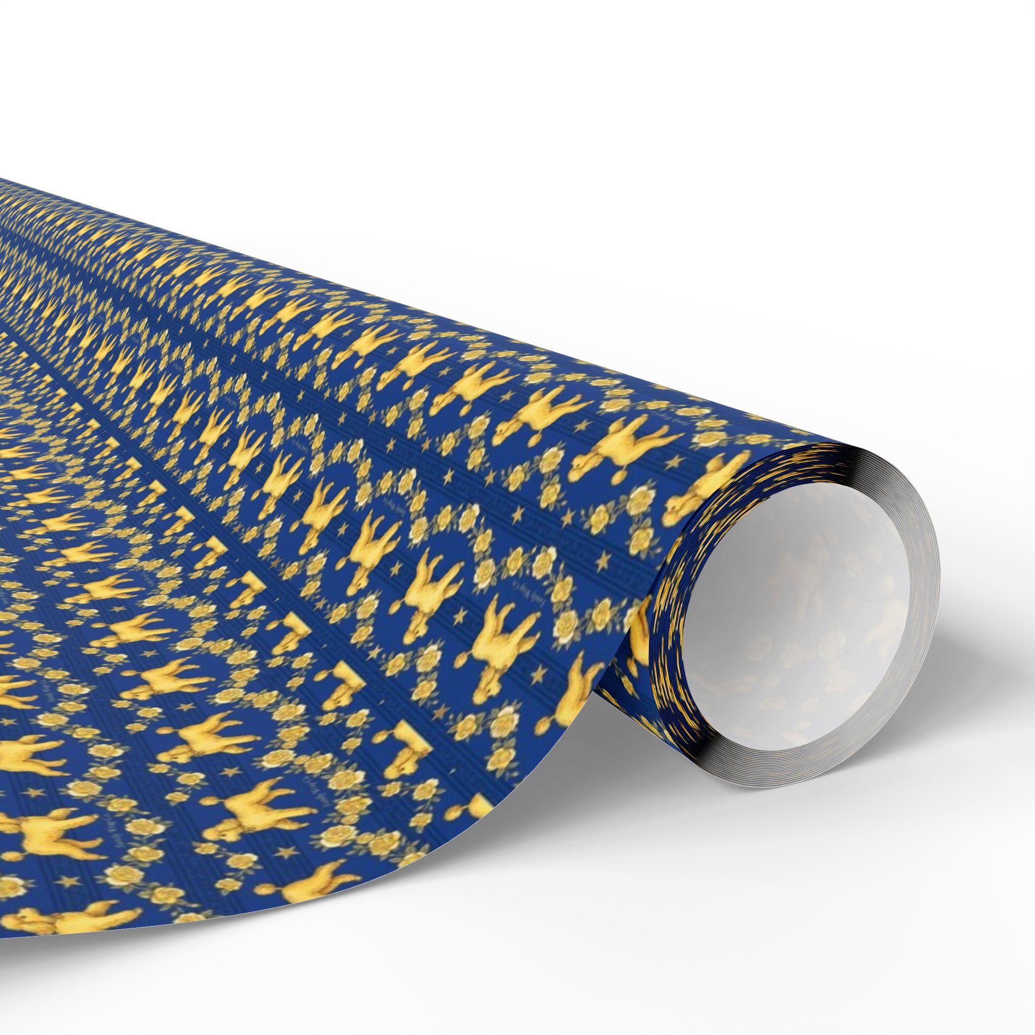 Sophisticated Poodle Promenade Pattern — African American Gift Wrap by Family Wrap Co.