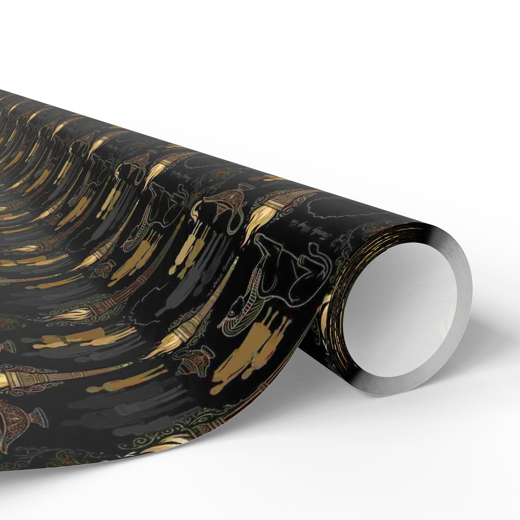 Onyx Sphinx & Gold Wrapping Paper — Family Wrap Co.