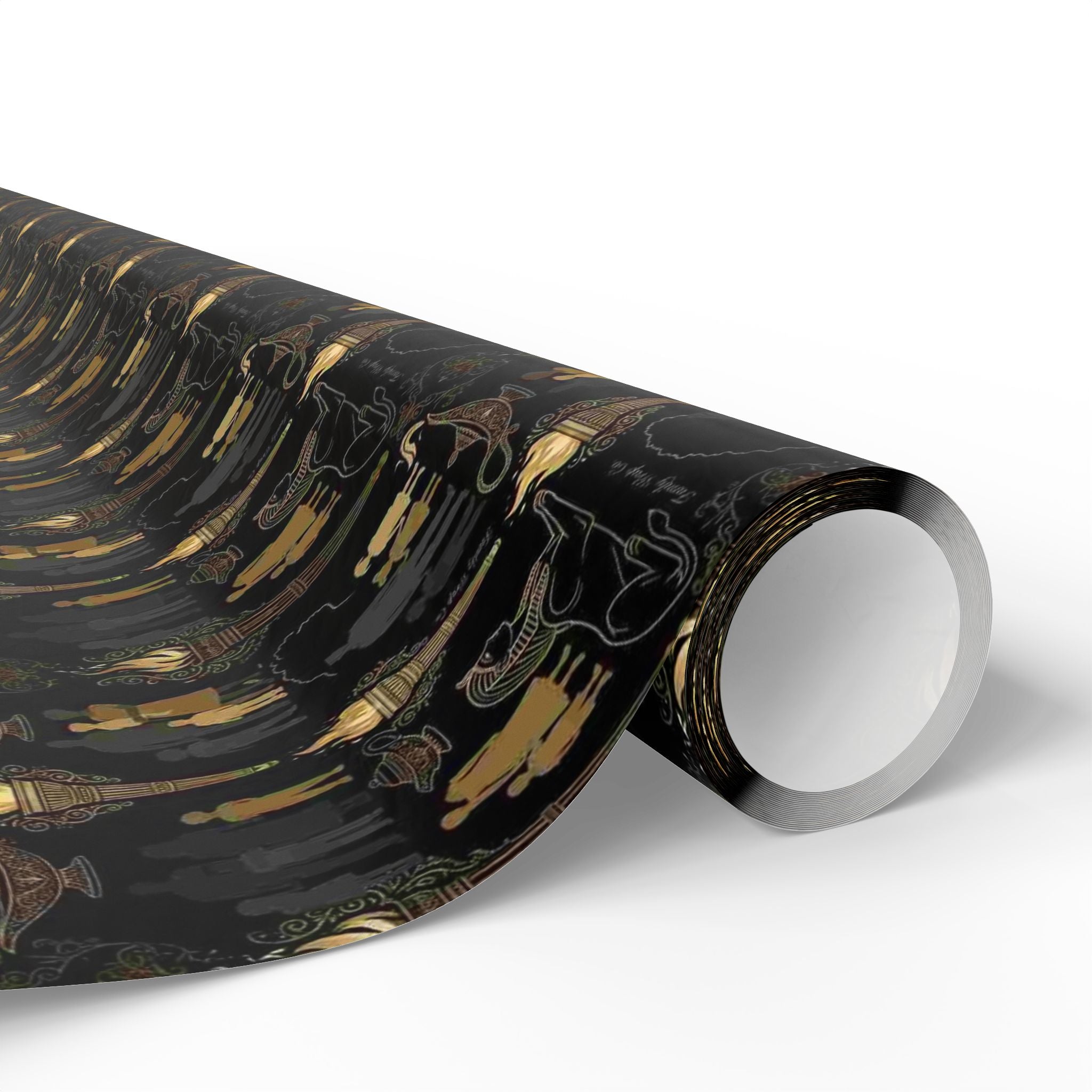 Onyx Sphinx & Gold Wrapping Paper — Family Wrap Co.