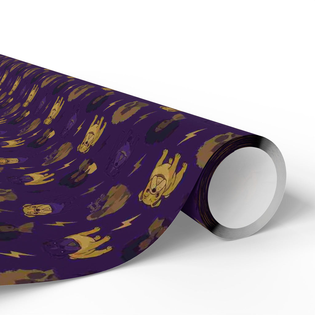 Violet Thunder & Golden Bulldog Wrapping Paper — Family Wrap Co.