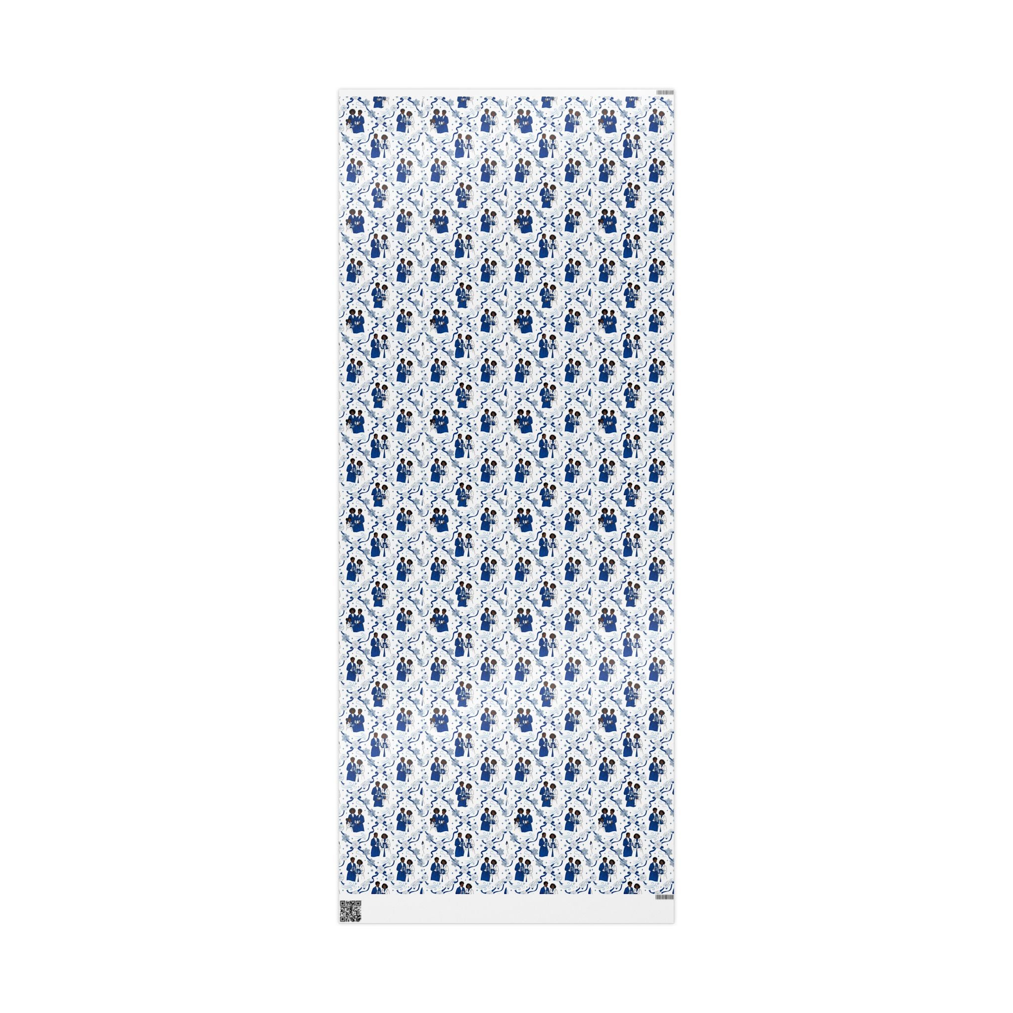 Royal Blue & White Winter Grace Gift Wrap — Family Wrap Co.