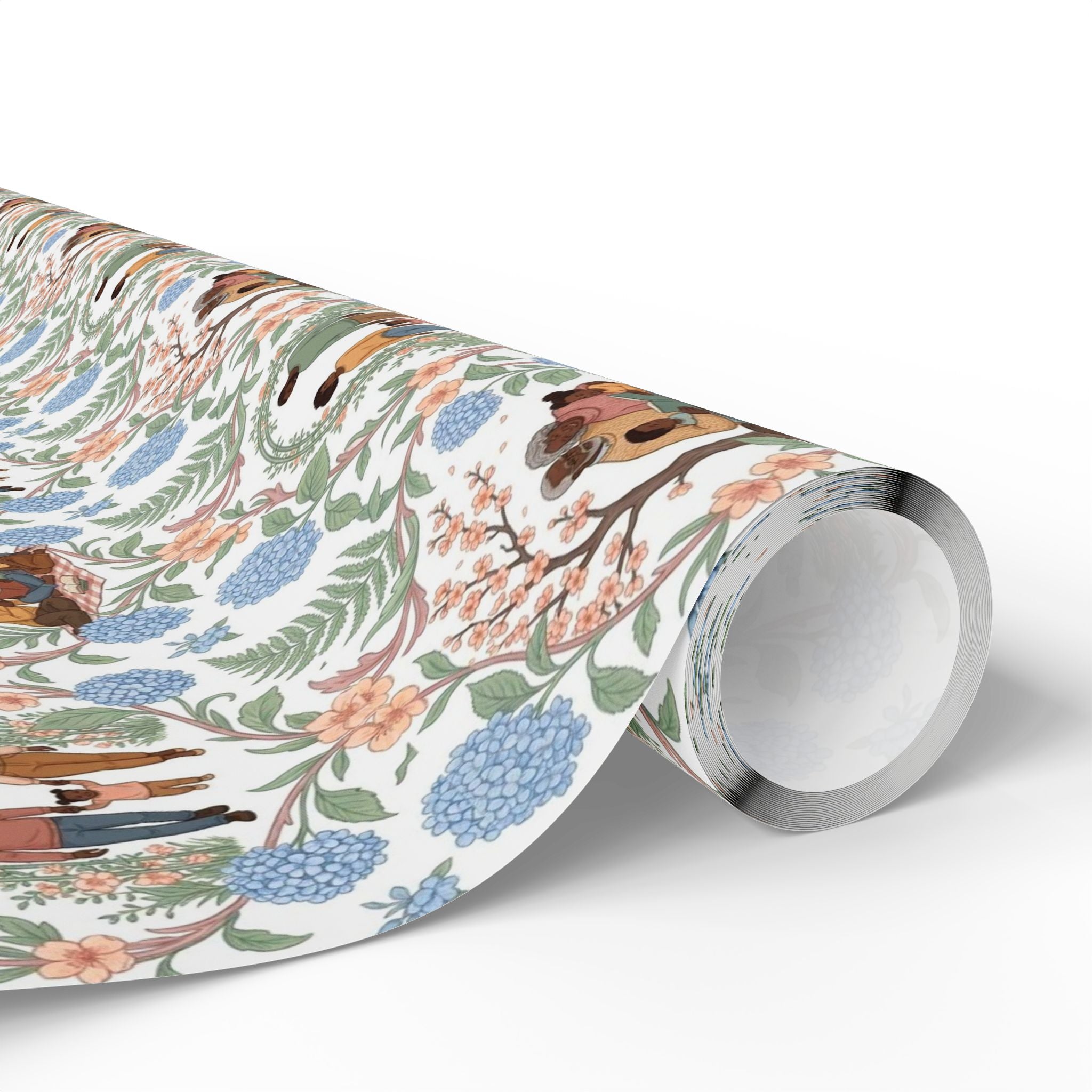 Grandparents & Grandchildren — Powder Blue Serenity Wrapping Paper — Family Wrap Co.