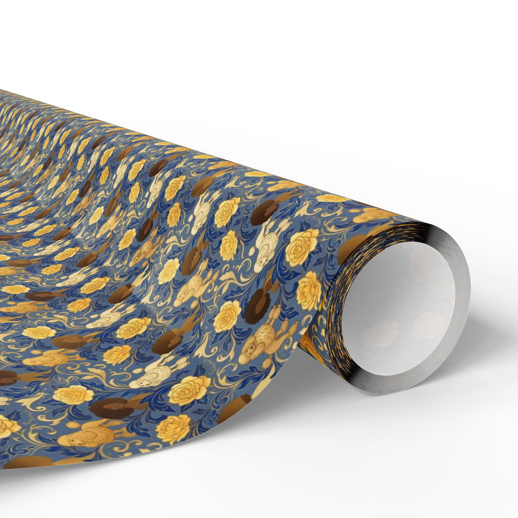 Sapphire Crown & Golden Bloom — African American Gift Wrap by Family Wrap Co.