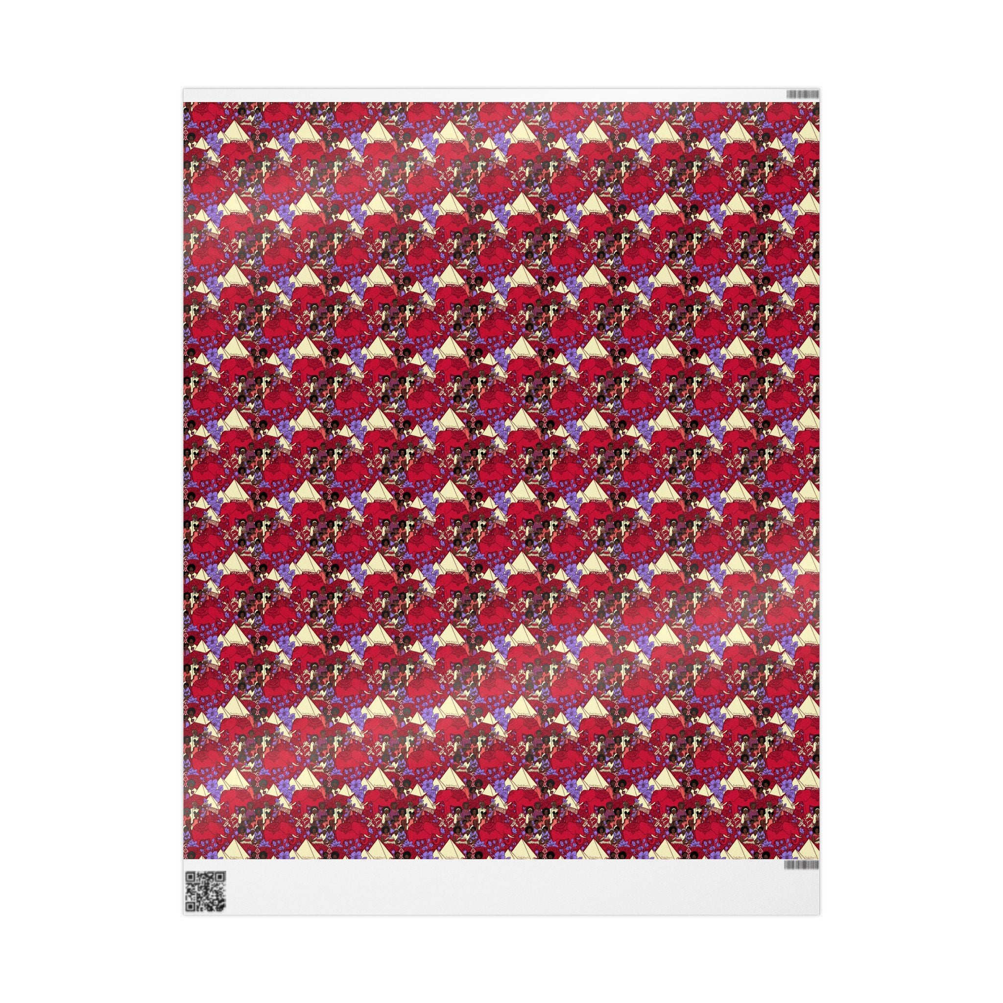Crimson & Cream Heritage Family Wrap — African American Gift Wrap by Family Wrap Co.