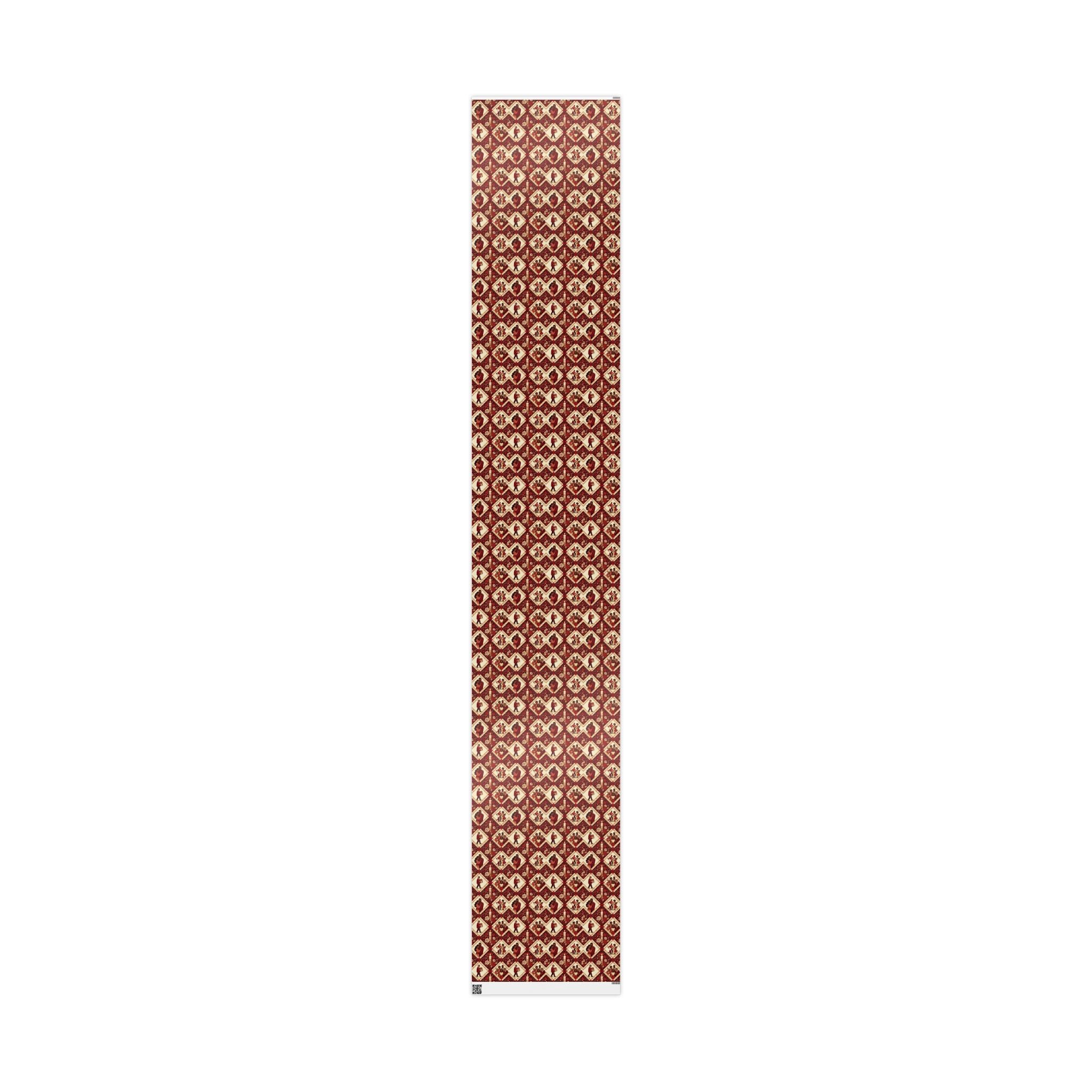 Crimson & Cream Celebration Quilt Wrapping Paper — Family Wrap Co.