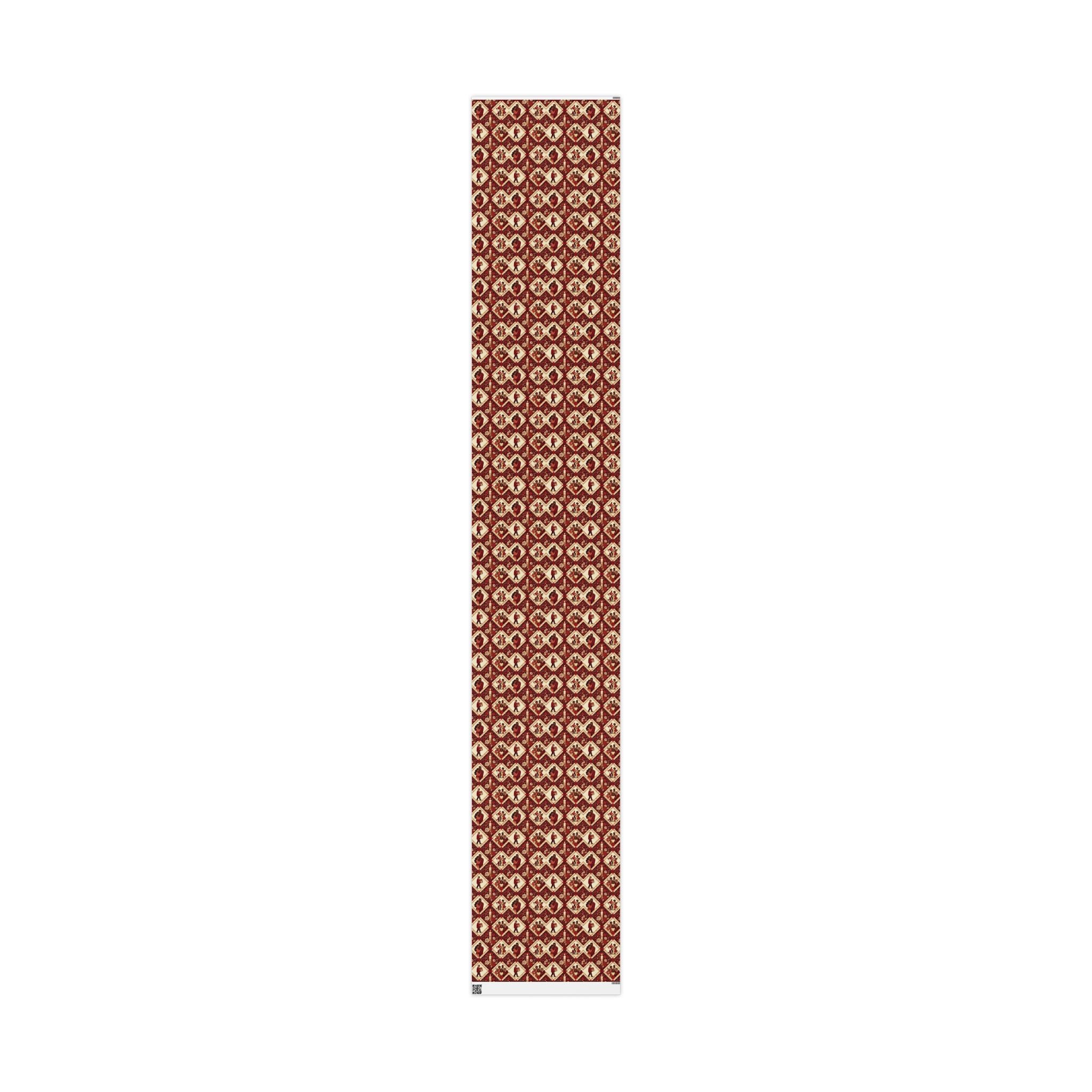 Crimson & Cream Celebration Quilt Wrapping Paper — Family Wrap Co.