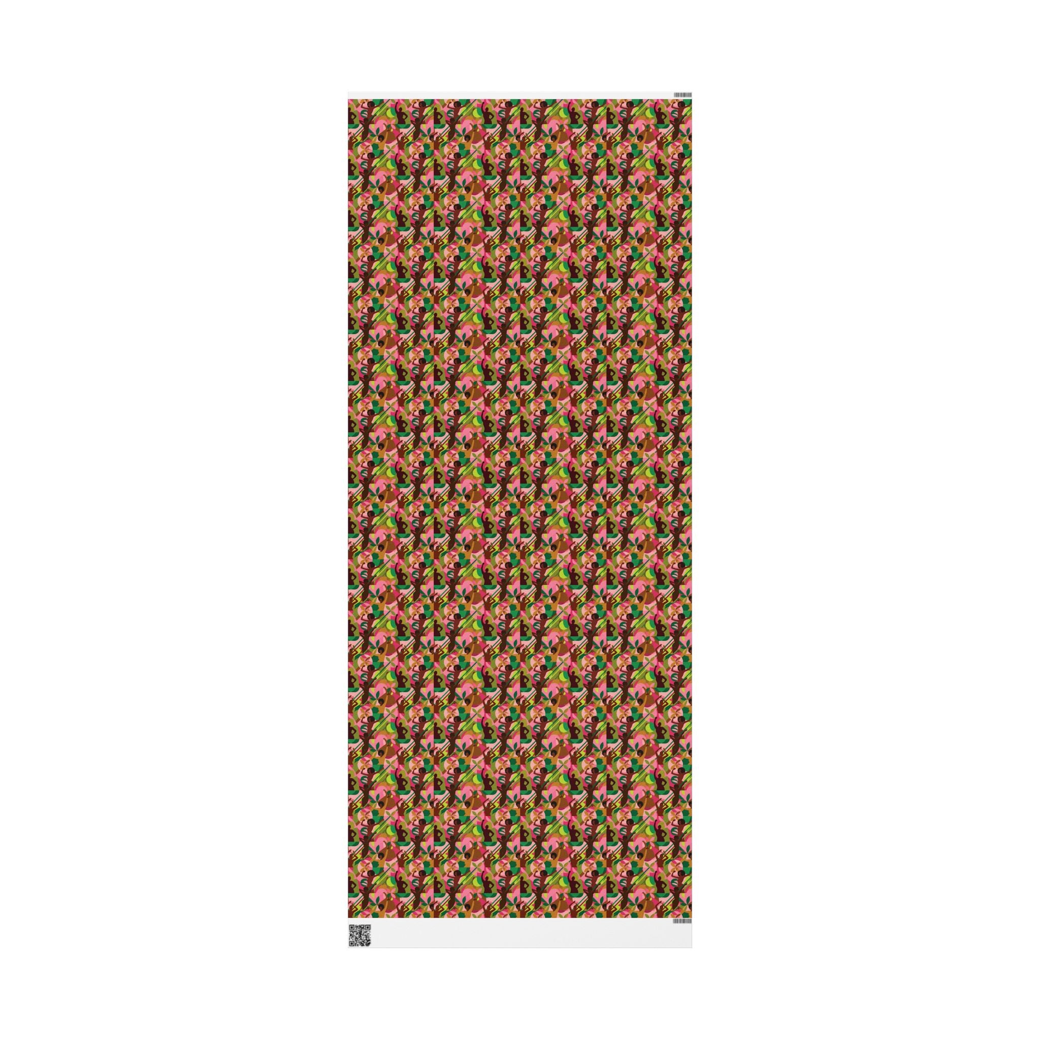 Pink & Green Abstract Figures Wrapping Paper — Family Wrap Co.