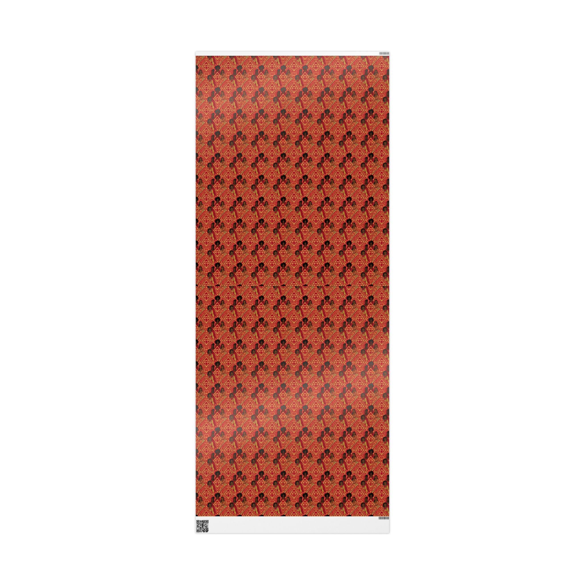 Crimson & Gold Diamond Cane Collection — African American Gift Wrap by Family Wrap Co.