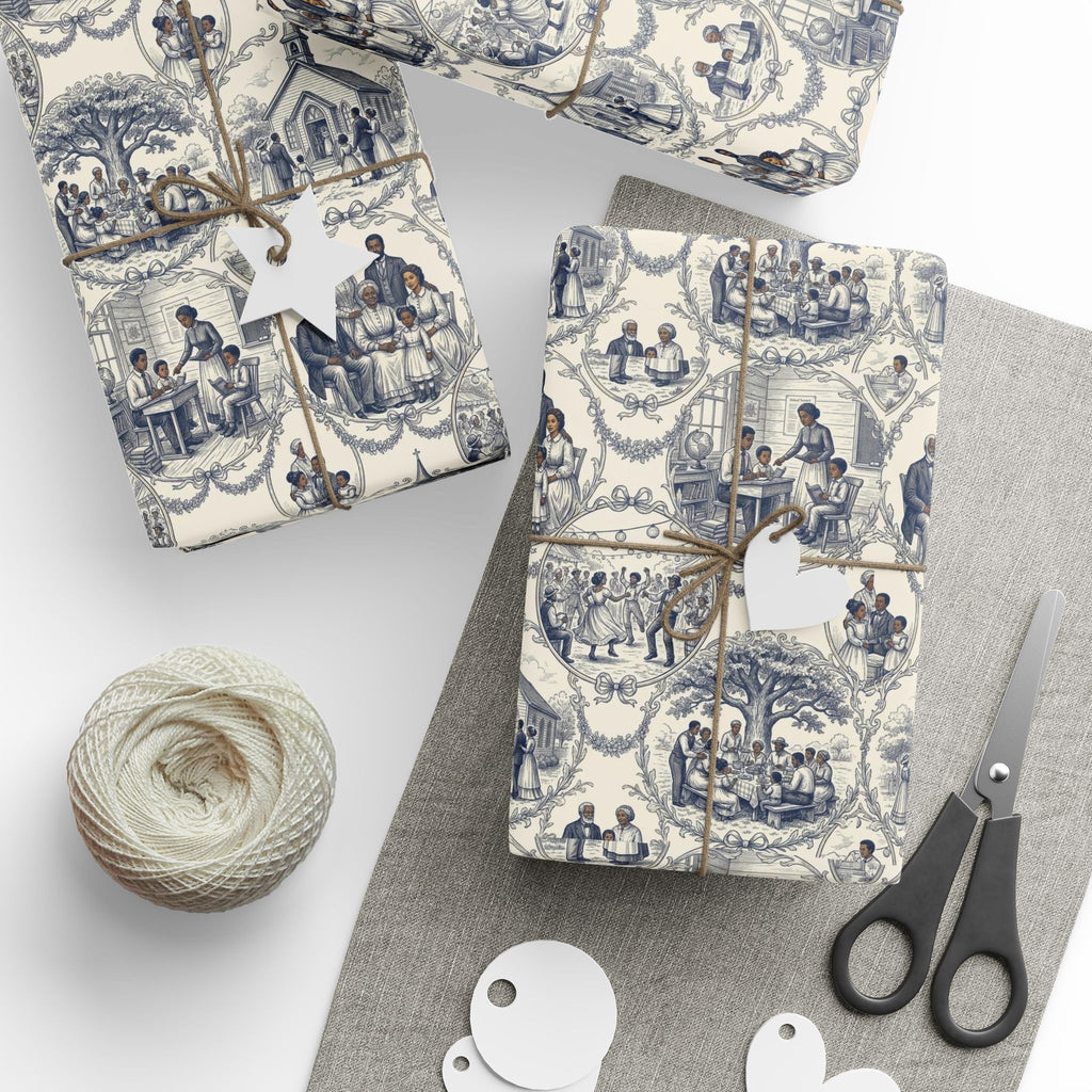 Navy & Cream Family Heritage Wrapping Paper — Family Wrap Co.