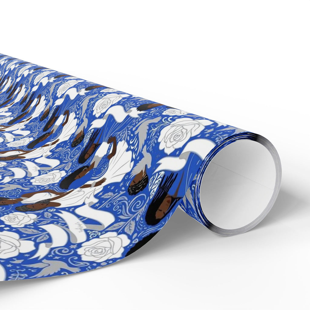 Royal Blue Grace Women's Pattern — African American Gift Wrap by Family Wrap Co.
