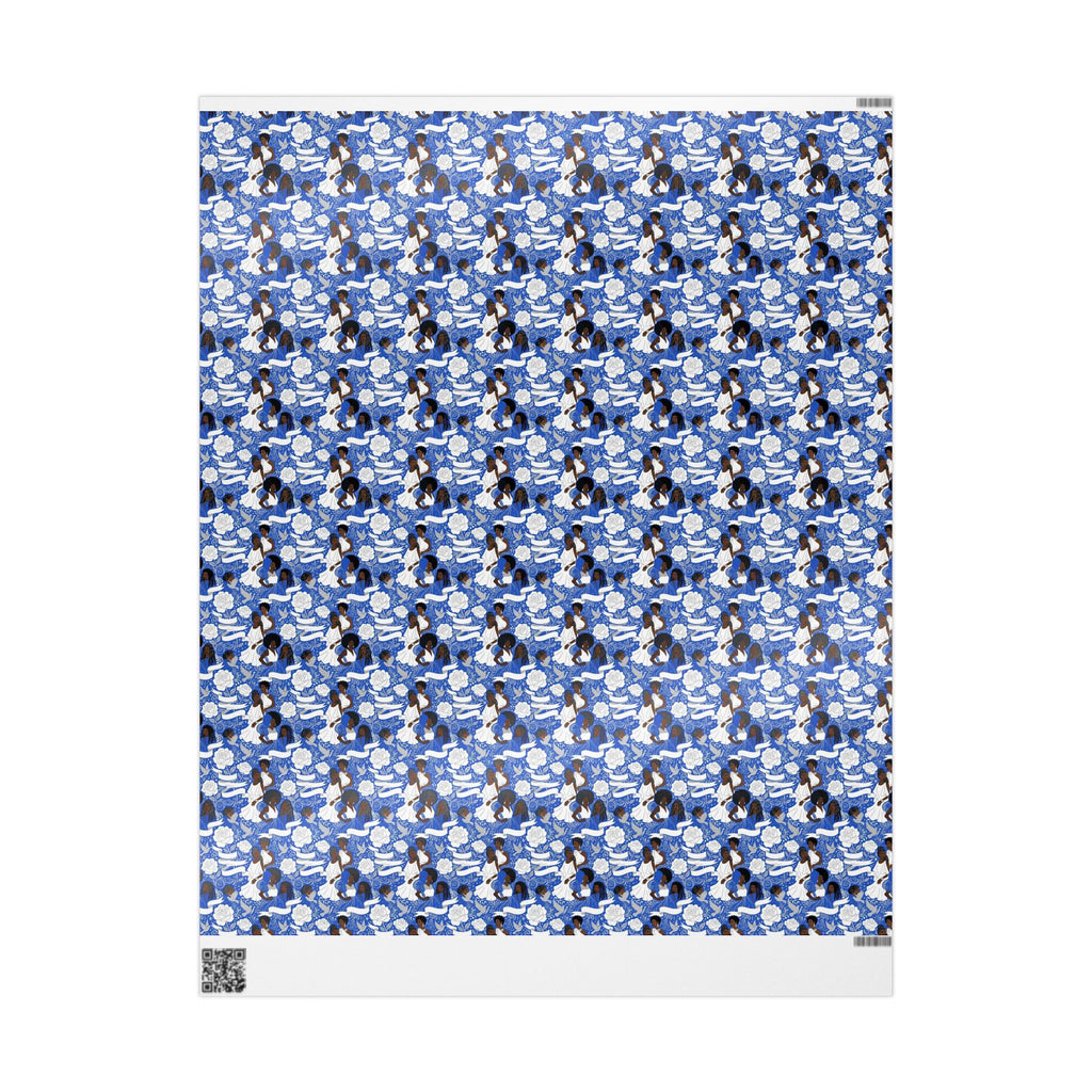 Royal Blue Grace Women's Pattern — African American Gift Wrap by Family Wrap Co.