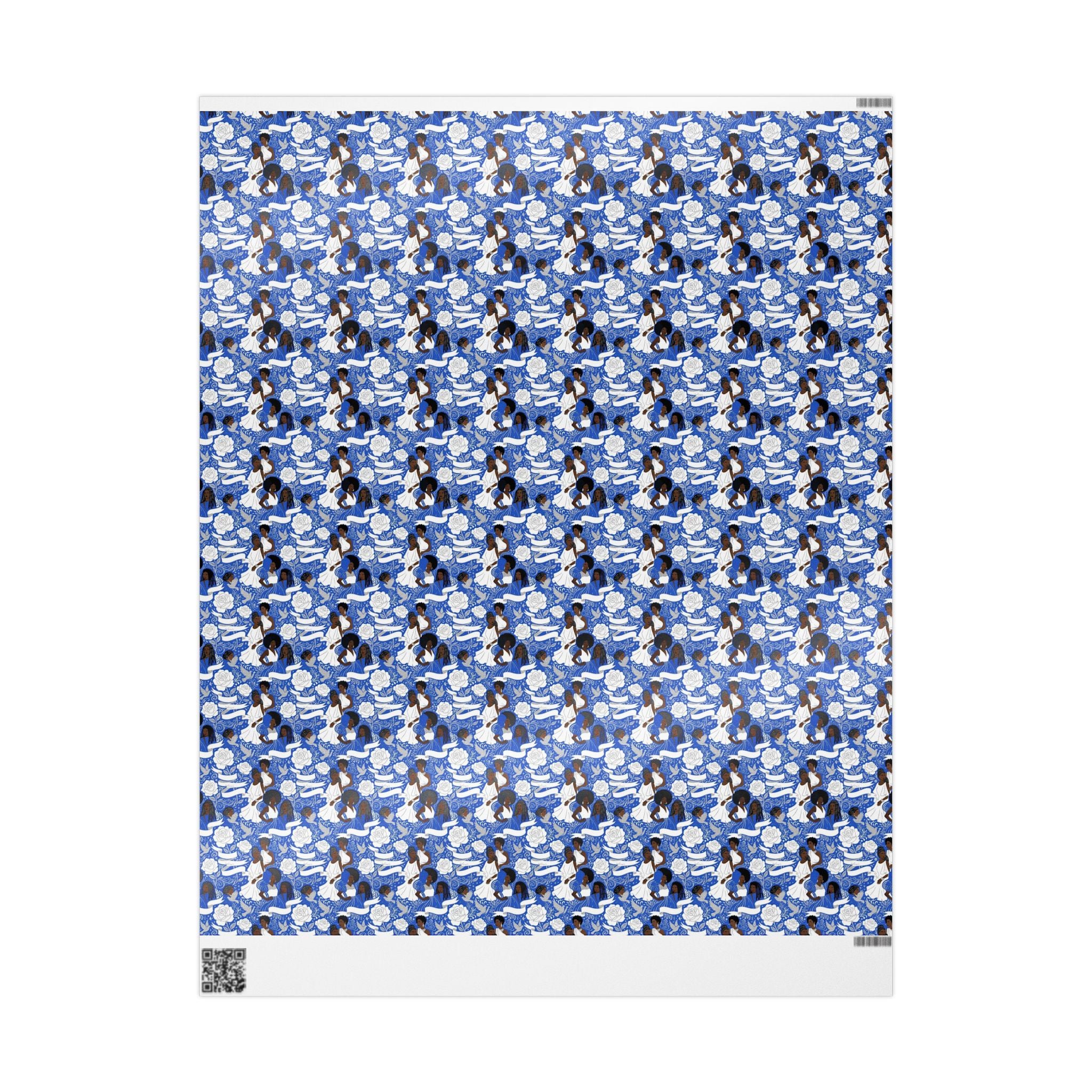 Royal Blue Grace Women's Pattern — African American Gift Wrap by Family Wrap Co.