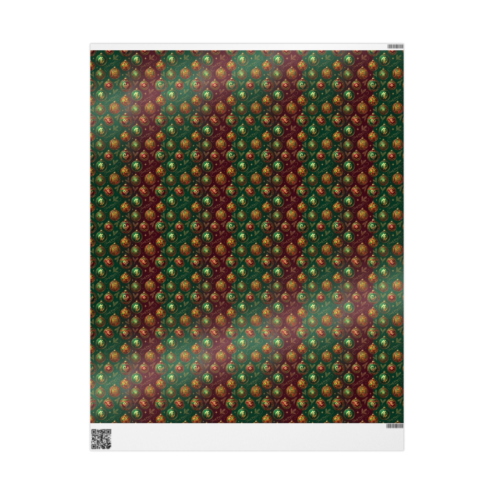 Golden Afrocentric Ornament Pattern — African American Gift Wrap by Family Wrap Co.