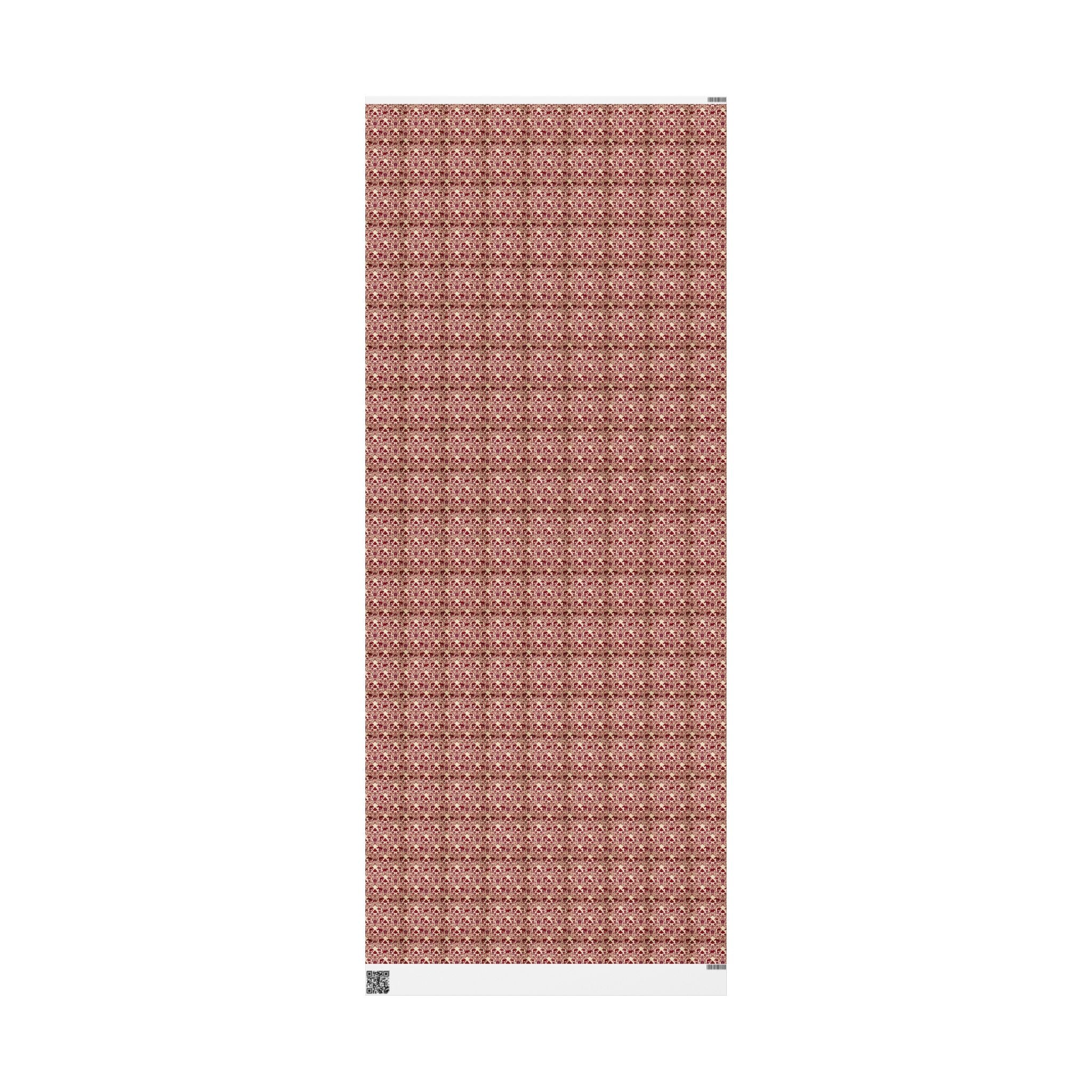 Crimson & Cream Elephant Reign -- Heritage in Bloom — African American Gift Wrap by Family Wrap Co.