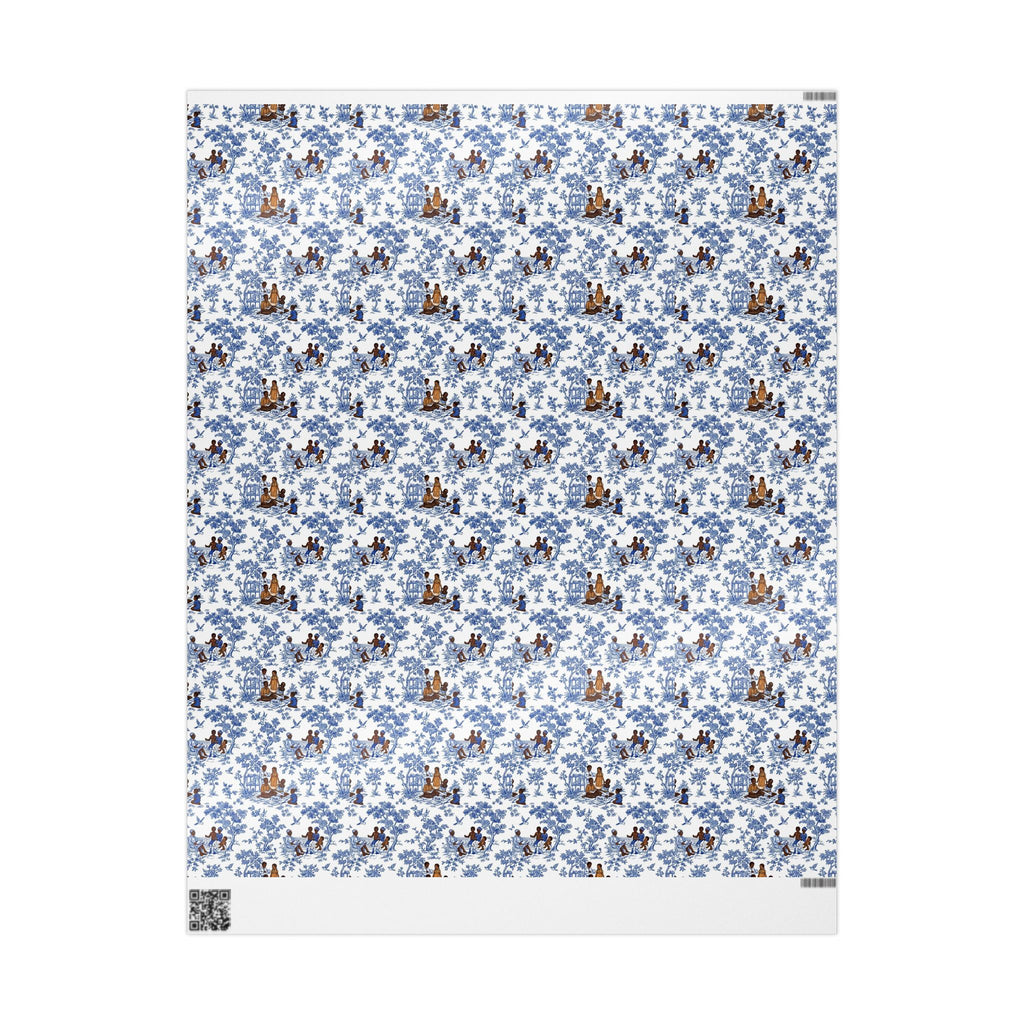 Royal Blue & White Toile Heritage Wrapping Paper — Family Wrap Co.
