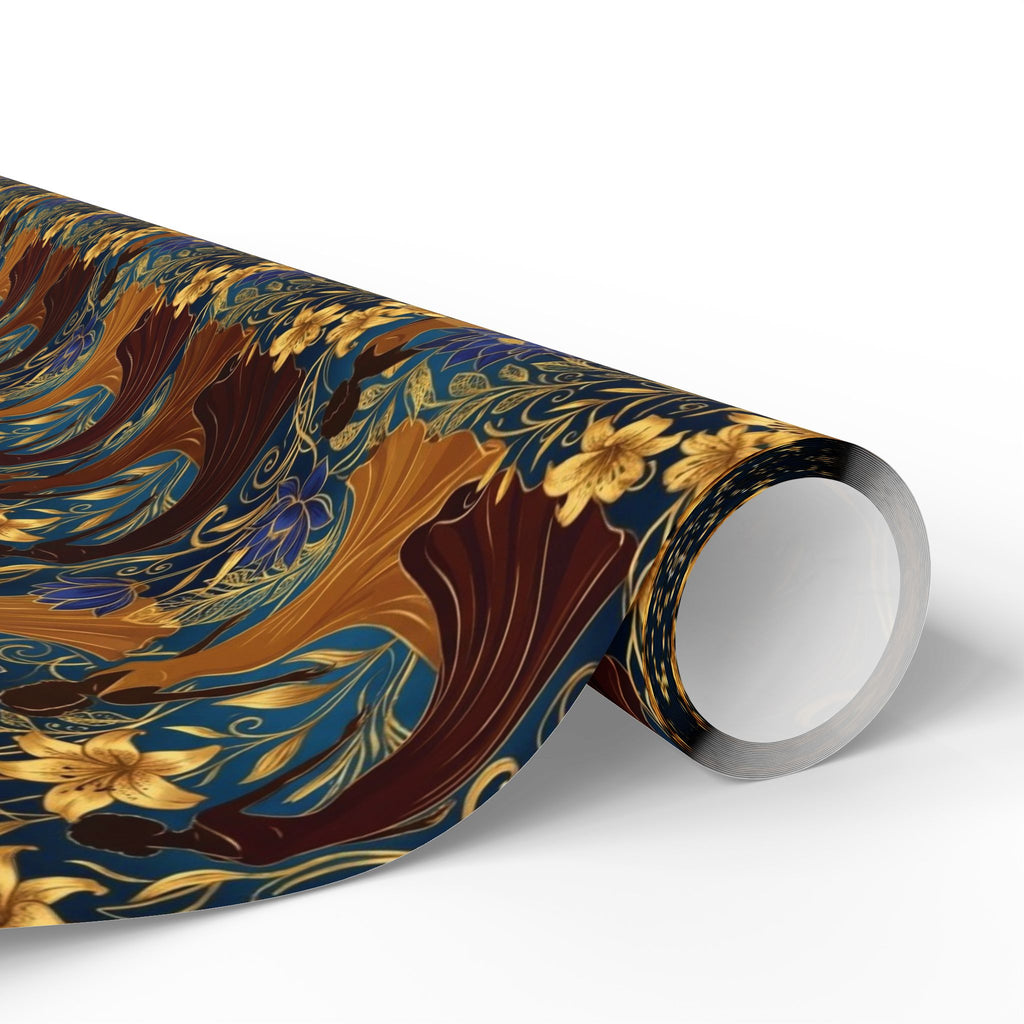 Blue Gold Botanical Luxe Wrapping Paper — Family Wrap Co.
