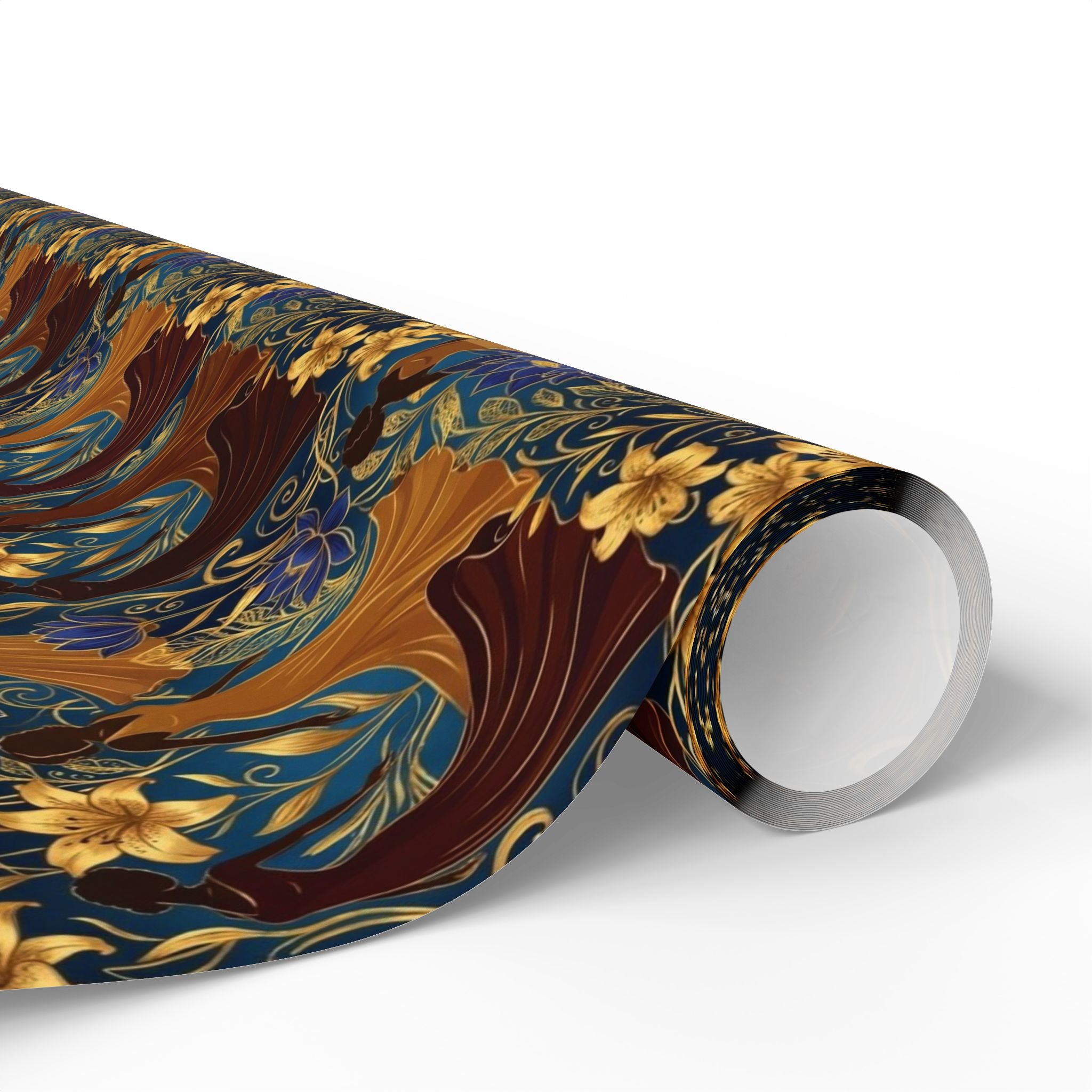 Blue Gold Botanical Luxe Wrapping Paper — Family Wrap Co.