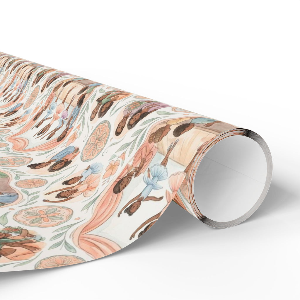 Dance Recital Grace — Peach & Sage Wrapping Paper — Family Wrap Co.