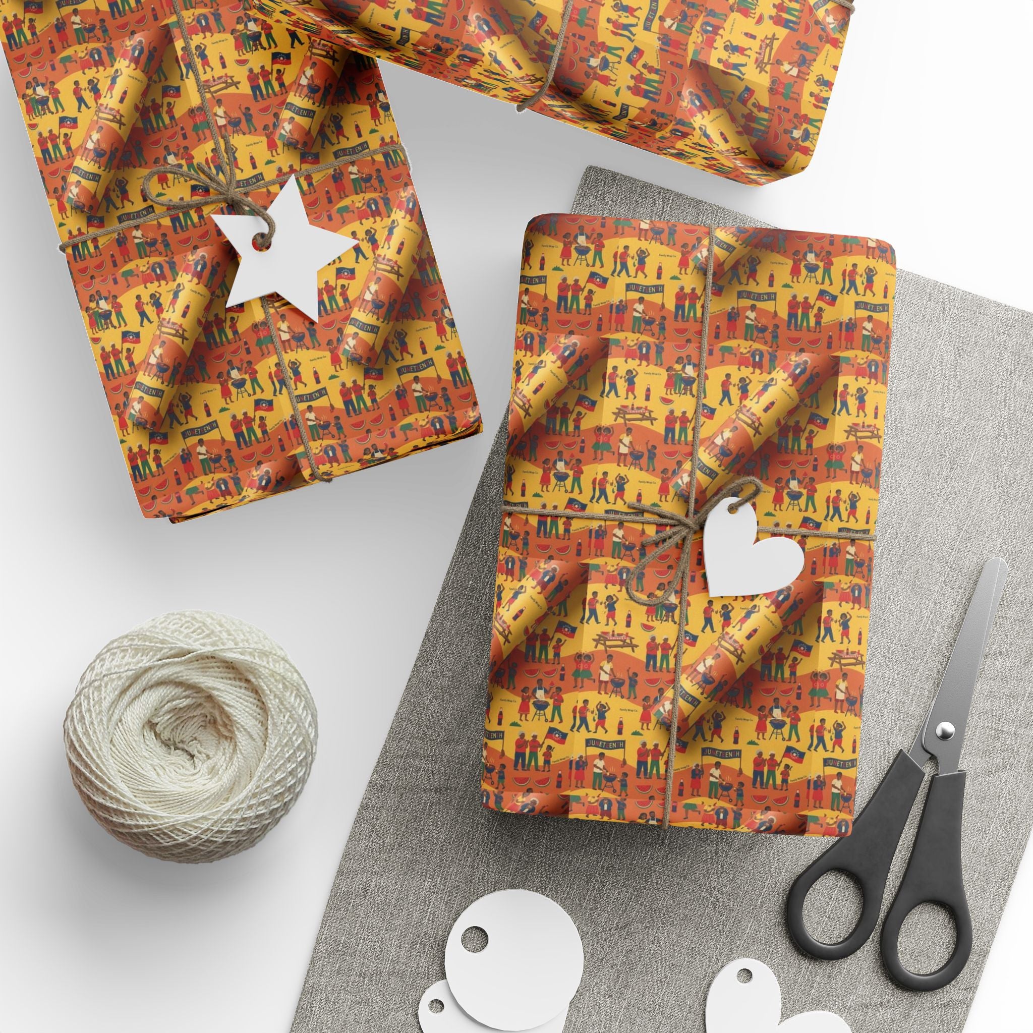 Freedom Day Jubilee Pattern — African American Gift Wrap by Family Wrap Co.