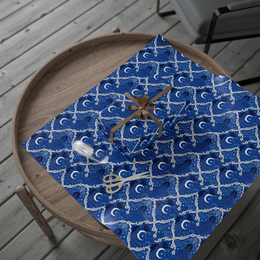 Royal Blue & White Celestial Sisters Gift Wrap — Family Wrap Co.