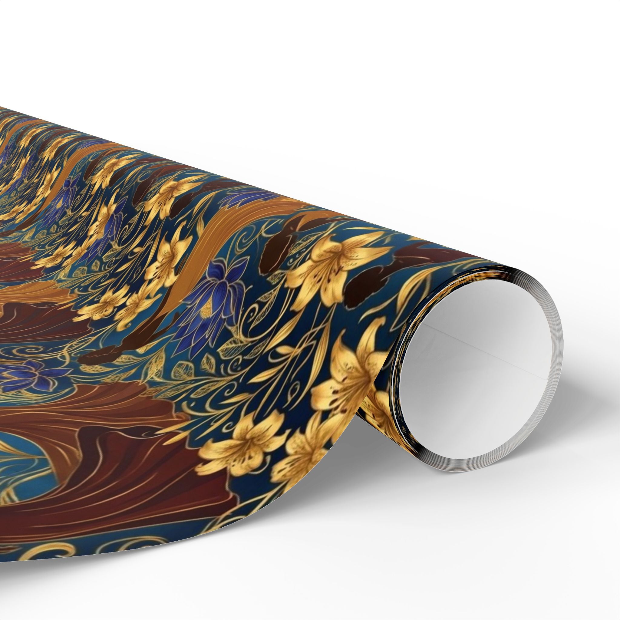 Blue Gold Botanical Luxe Wrapping Paper — Family Wrap Co.